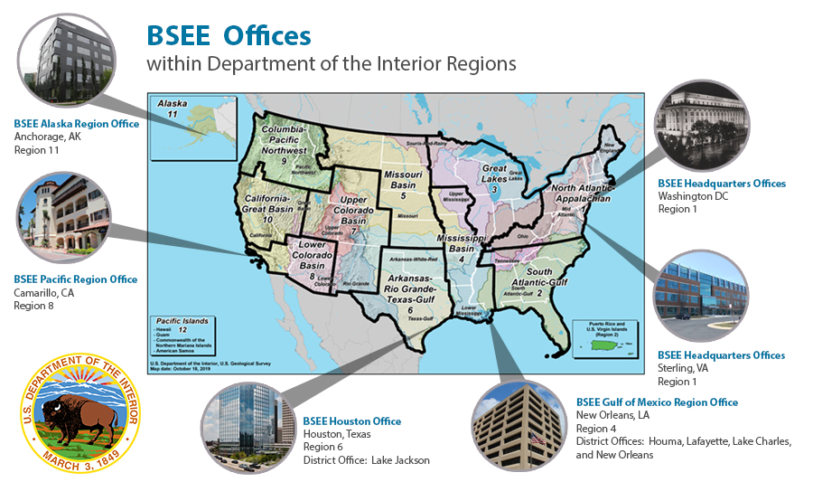 BSEE Offices within DOI Regions