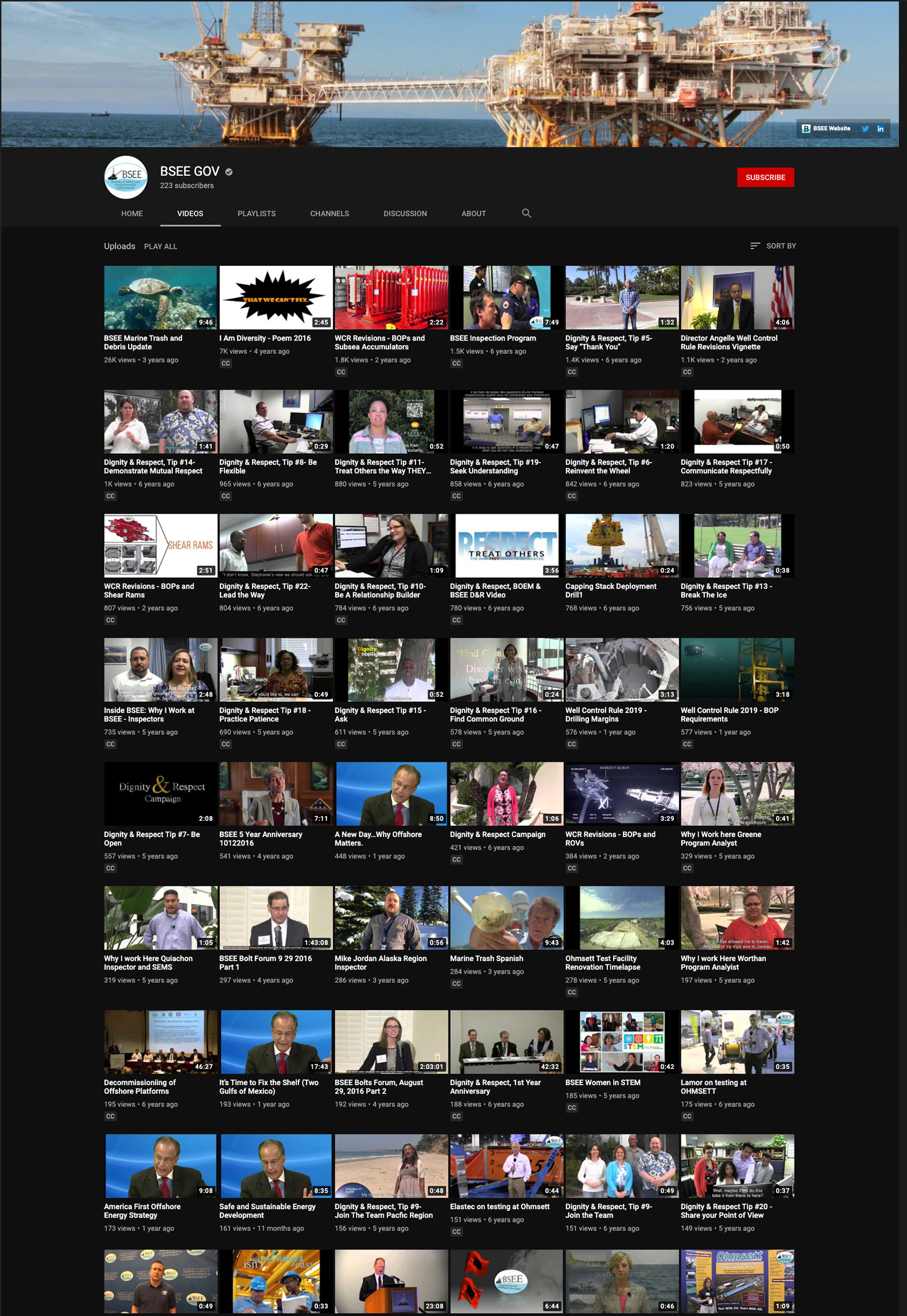 BSEE on YouTube