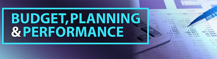 Budget, Planning, and performance banner