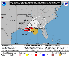 Hurricane Sally cone map
