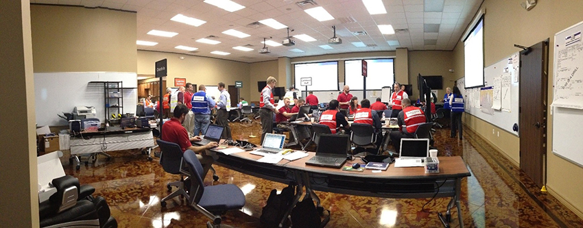 BSEE attends oil spill table-top exercises like the one shown above to evaluate the proficiencies of incident management team personnel in executing their responsibilities and the strategies described in oil spill response plans.