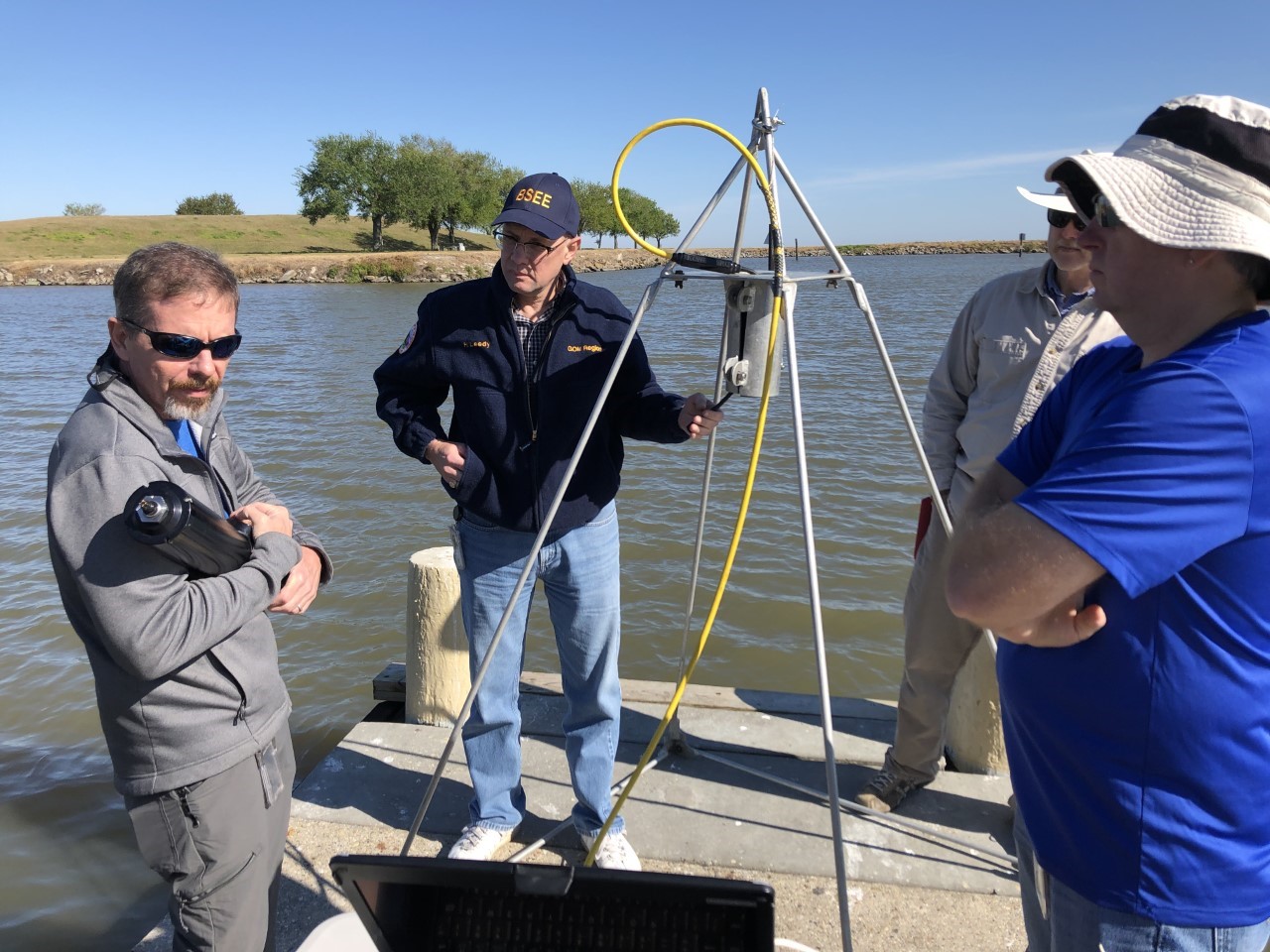 BSEE SCAMP members completing a training evolution with the BSEE Sector Scanning Sonar