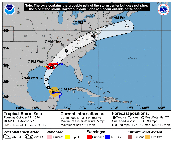 Tropical Storm Zeta 10-27-2020-10am