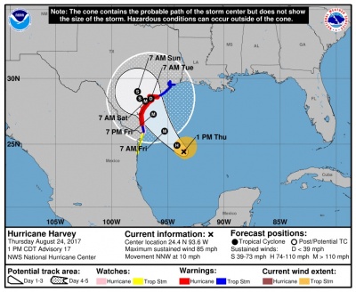 BSEE Tropical Storm Harvey Activity Statistics: August 24, 2017