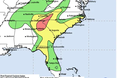 Thumb of NOAA flooding warning hurricane Isaias