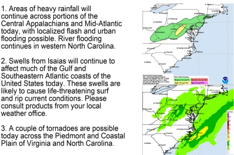 Illegible thumbnail of the NOAA report highlighting a storm off the eastern seaboard