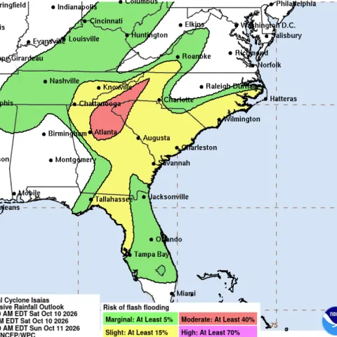 Thumb of NOAA flooding warning hurricane Isaias