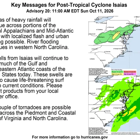 Illegible thumbnail of the NOAA report highlighting a storm off the eastern seaboard