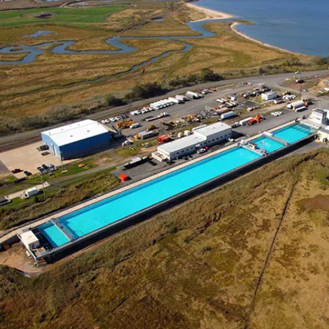 Aeriel of the National Oil Spill Test Facility, Ohmsett