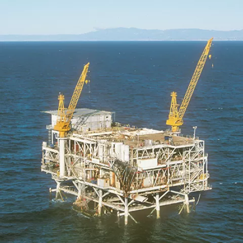 Platform Grace Platform Grace, located several miles off the California coast near Oxnard.