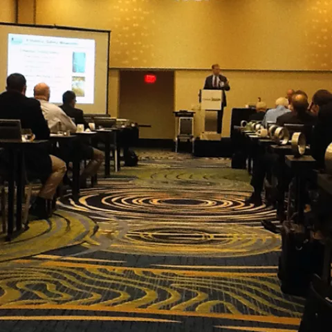 BSEE Director Jim Watson addresses attendees at the 2012 International Safety Equipment Association Fall Meeting