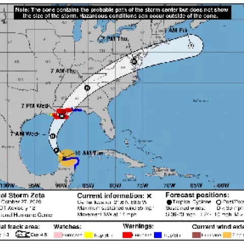 Tropical Storm Zeta 10-27-2020-10am