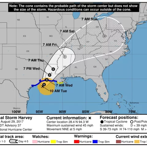 BSEE Tropical Storm Harvey Activity Statistics: August 29, 2017