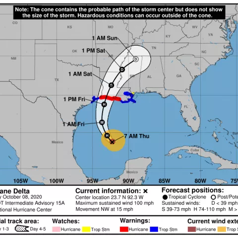 BSEE Monitors Gulf of Mexico Oil and Gas Activities in Response to Hurricane Delta 