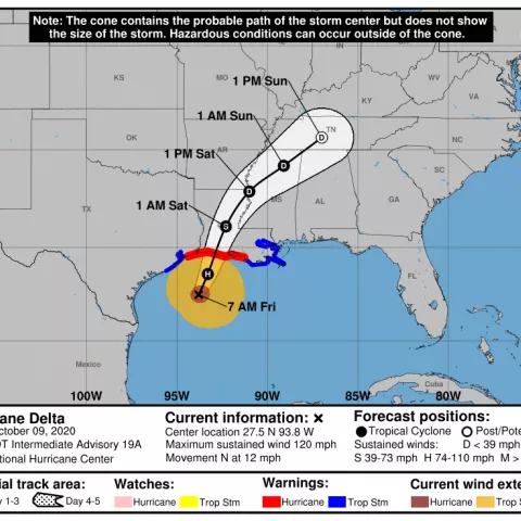 BSEE Monitors Gulf of Mexico Oil and Gas Activities in Response to Hurricane Delta 