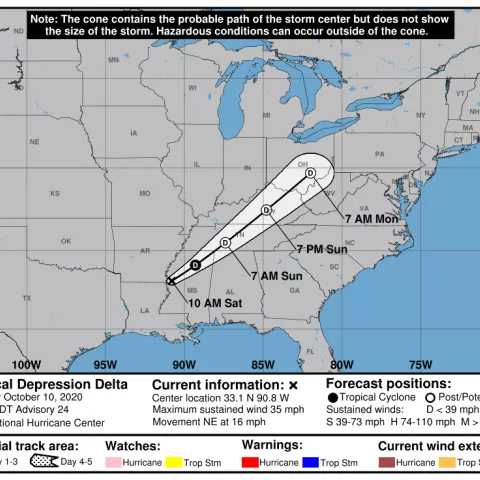 BSEE Monitors Gulf of Mexico Oil and Gas Activities in Response to Hurricane Delta