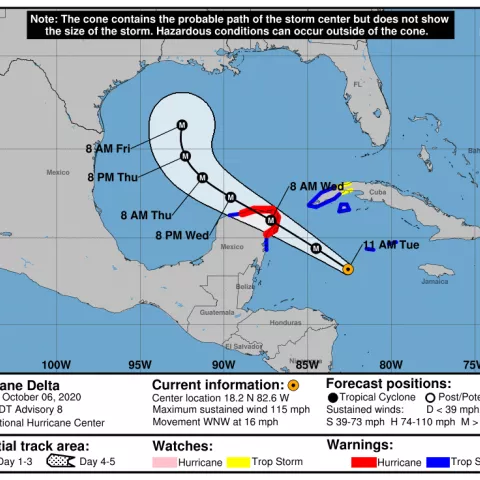 BSEE Monitors Gulf of Mexico Oil and Gas Activities in Response to Hurricane Delta