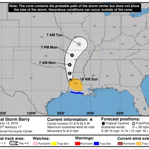 BSEE Tropical Storm Barry Activity Statistics: July 14, 2019