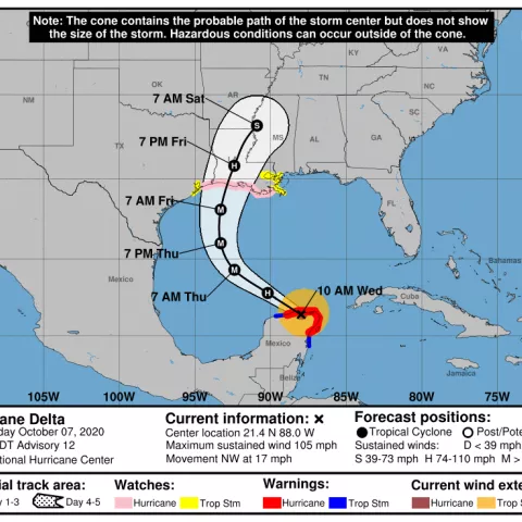 BSEE Monitors Gulf of Mexico Oil and Gas Activities in Response to Hurricane Delta 