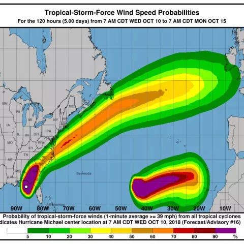 BSEE Reports Hurricane Michael Activity Statistics: Oct. 10, 2018