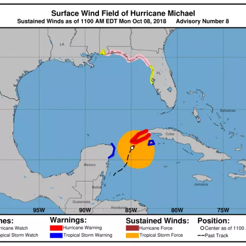 BSEE Reports Hurricane Michael Activity Statistics: Oct. 8, 2018