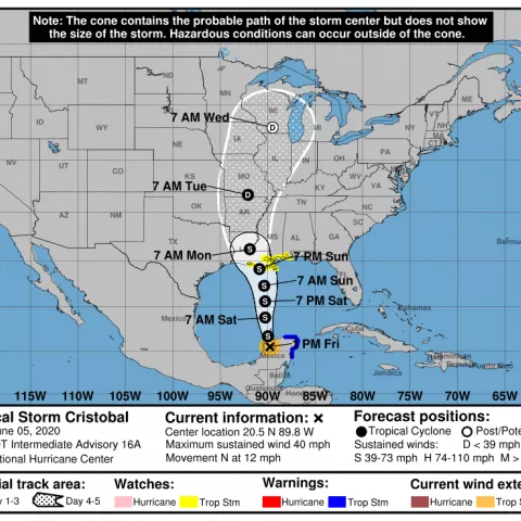 BSEE Monitors Gulf of Mexico Oil and Gas Activities in Preparation for Tropical Storm Cristobal 