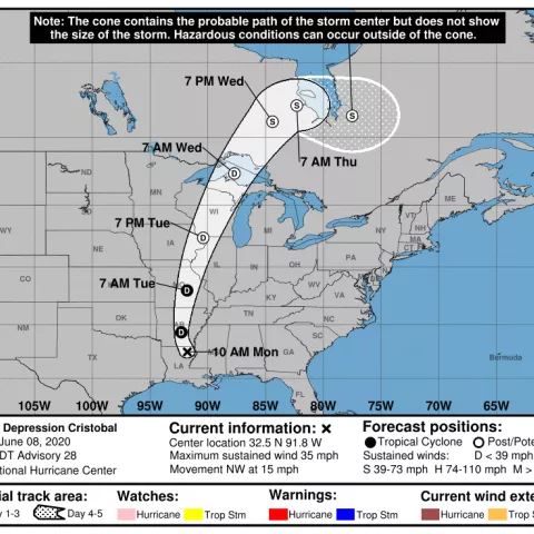 BSEE Monitors Gulf of Mexico Oil and Gas Activities in Response to Tropical Storm Cristobal