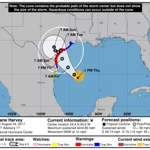 BSEE Tropical Storm Harvey Activity Statistics: August 24, 2017