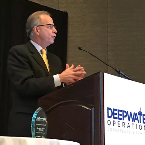 BSEE Director Scott Angelle speaking at the Deepwater Operations Conference in Galveston, November 8.