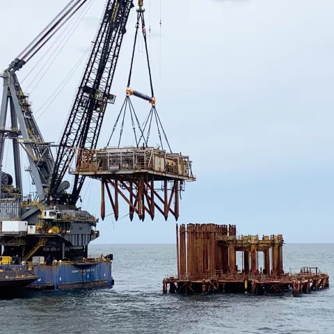 World’s First Cable-Stabilized Platform Becomes Tallest Structure to be Converted to Artificial Reef in the Gulf of Mexico
