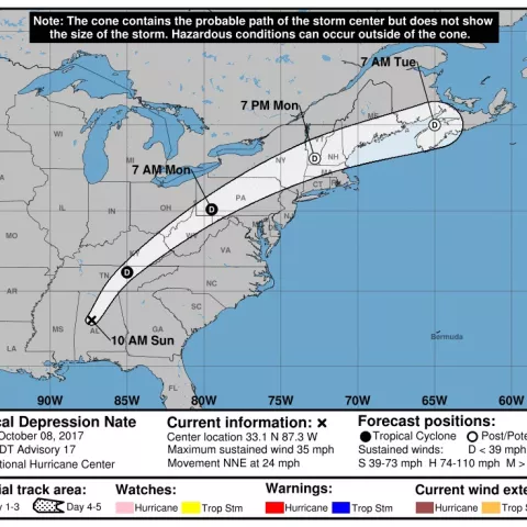 BSEE Tropical Storm Nate Activity Statistics: October 12, 2017