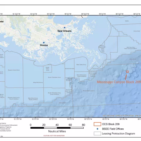 Map of Mississippi Canyon 209