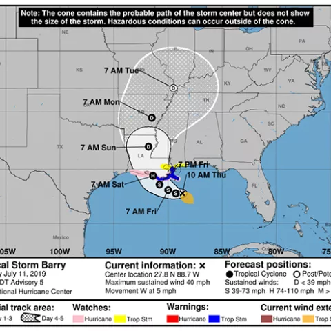 BSEE Gulf of Mexico Storm Activity Statistics: July 11, 2019