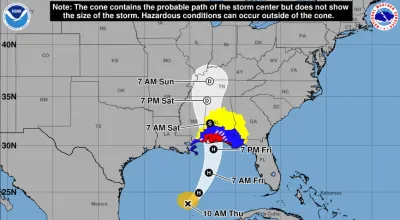 Thumb of NOAA probable path info for hurrican Isaias